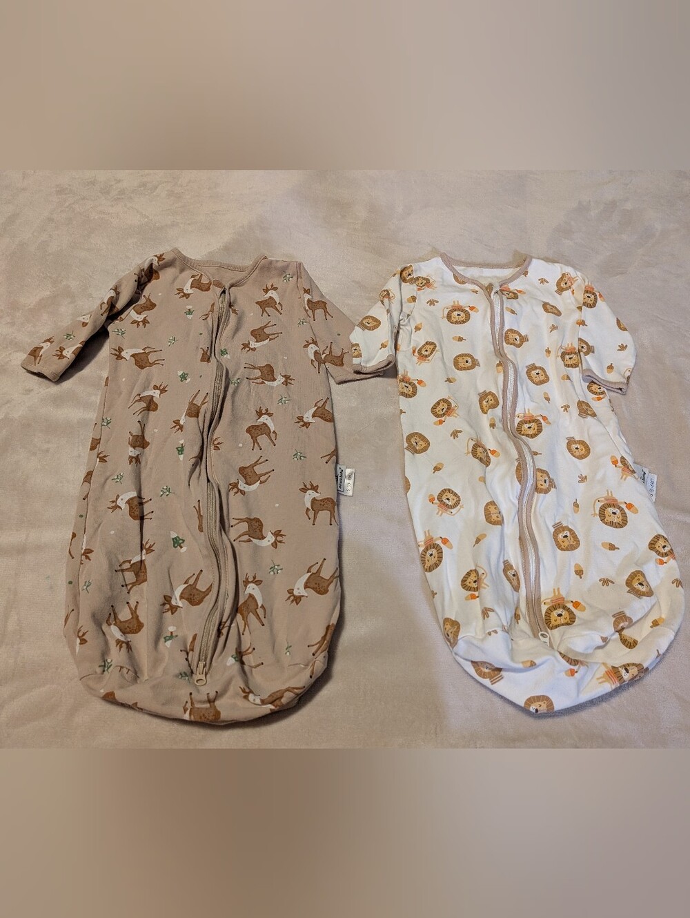 Miracle Baby Beige and Brown Deer Print Sleep Sack 0-6 Months Infant Swaddle